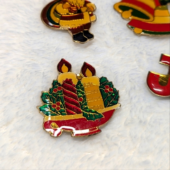 Vintage 1950's Enamel Christmas Brooches - Set of 4 - Picture 11 of 11